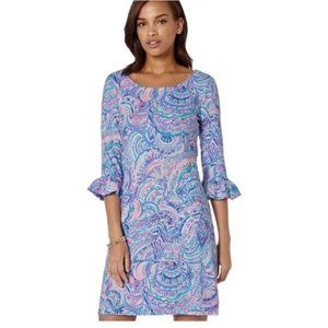 Lilly Pulitzer Sophie Ruffle Dress Happy as a Clam Womens Size M